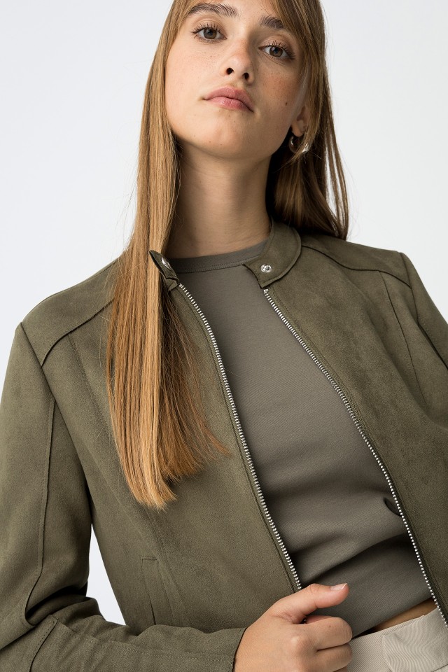 Suede Effect Jacket