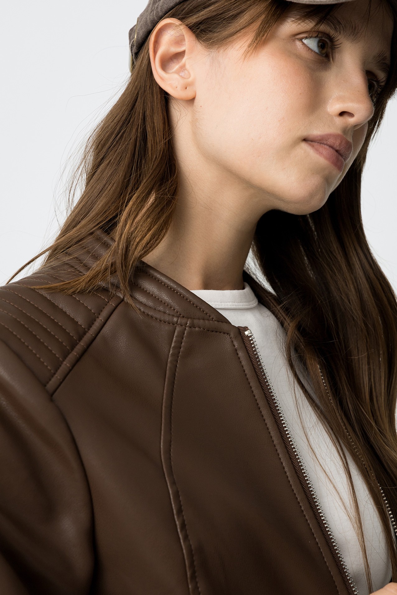 Brown Faux Leather Jacket