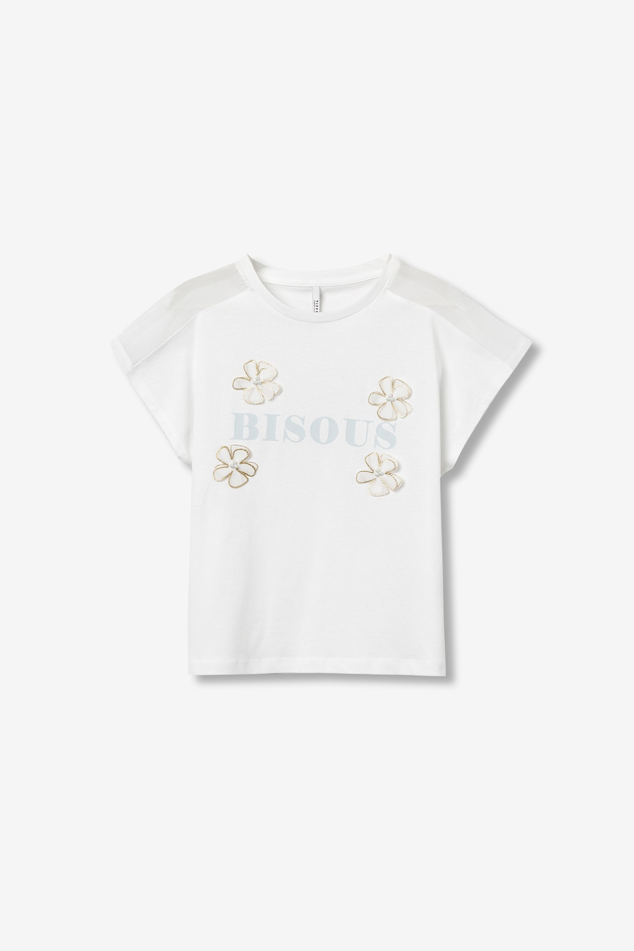 T-shirt com Aplicao e Bordado Frontal