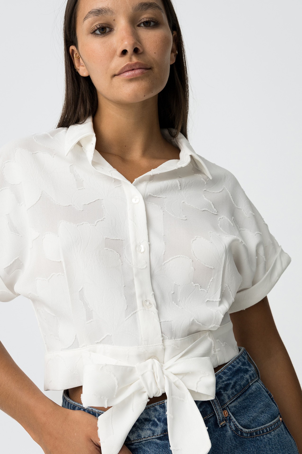 Cropped Textured Shirt main image 0