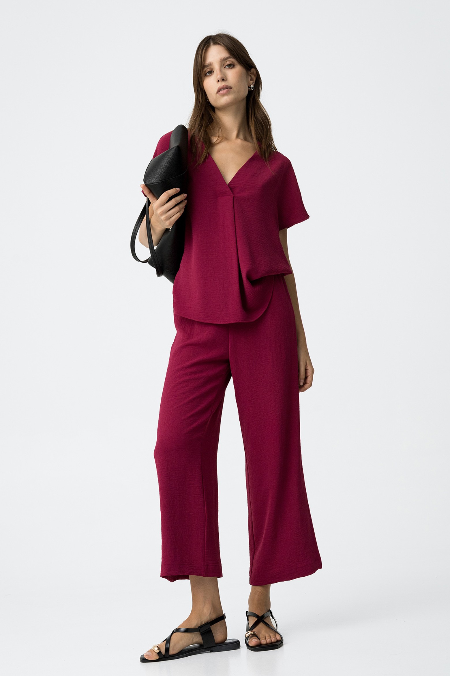 Pantalones fluidos de pierna ancha