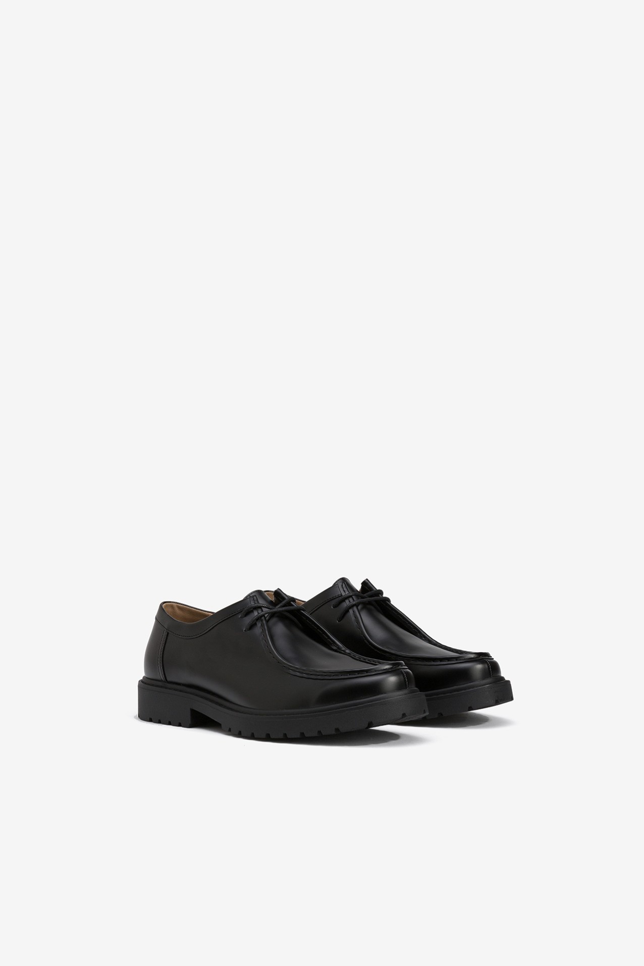Black Leather-Effect Shoes