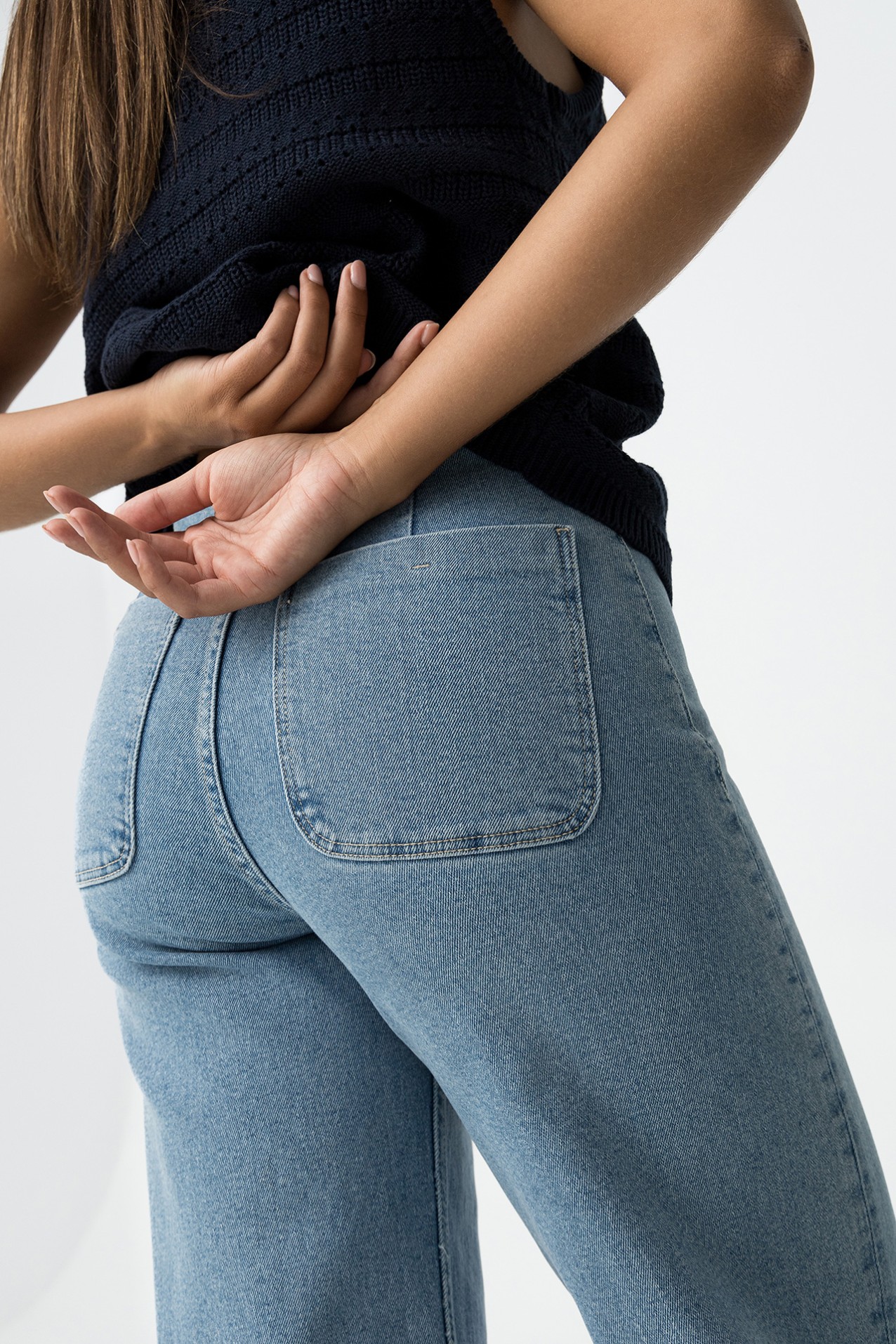 Vaqueros Anchos Azul Claro