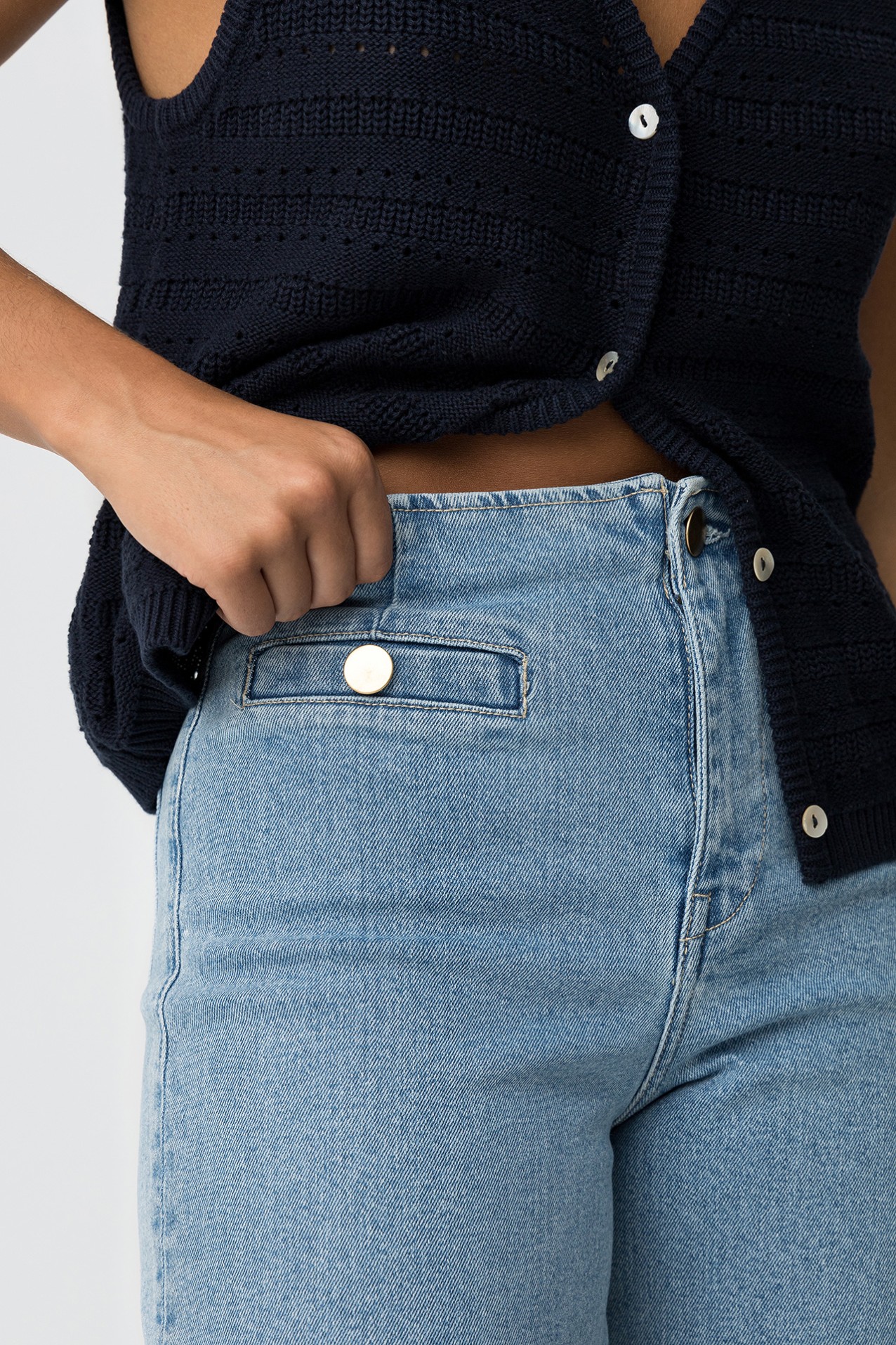 Vaqueros Anchos Azul Claro