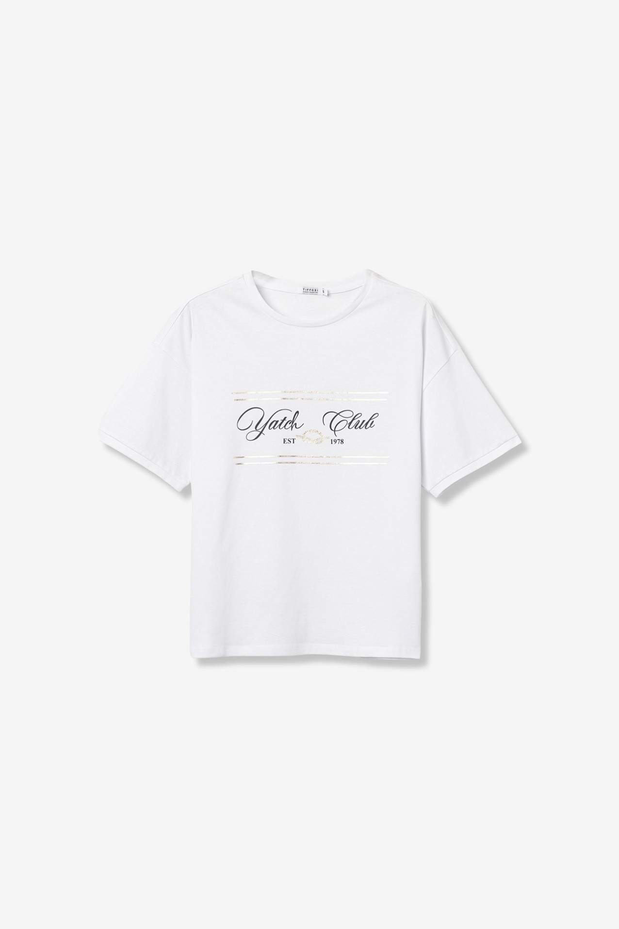 Camiseta con estampado metalizado