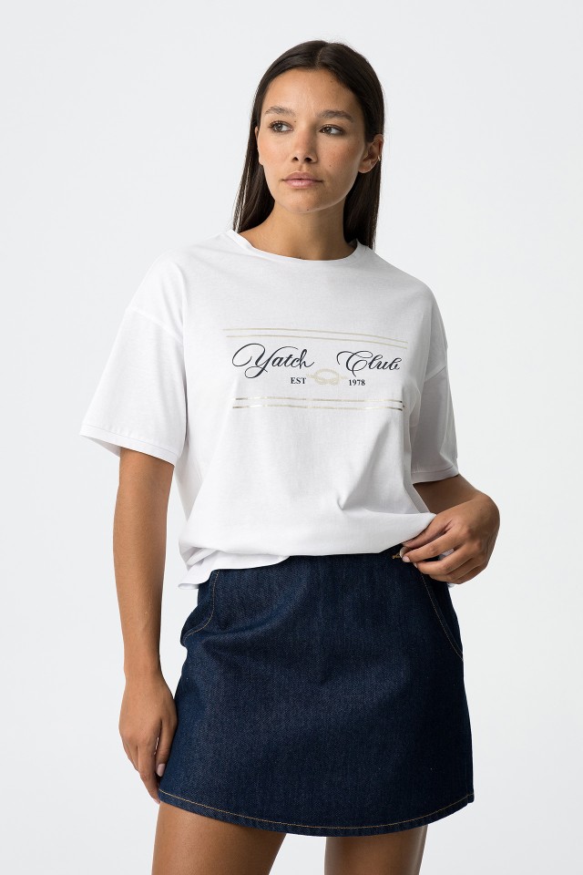 T-shirt with Metallic Print