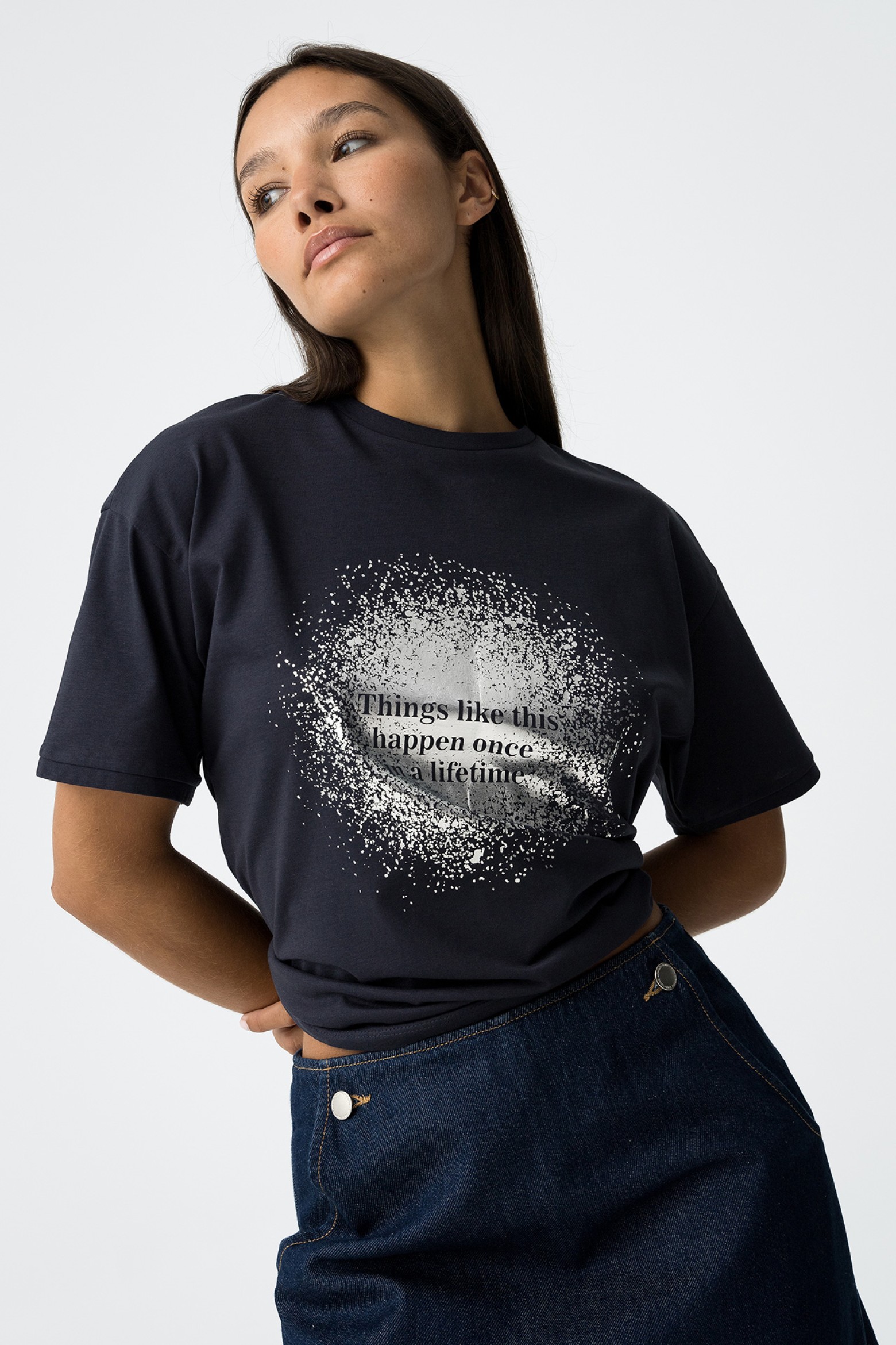 T-shirt with Metallic Print