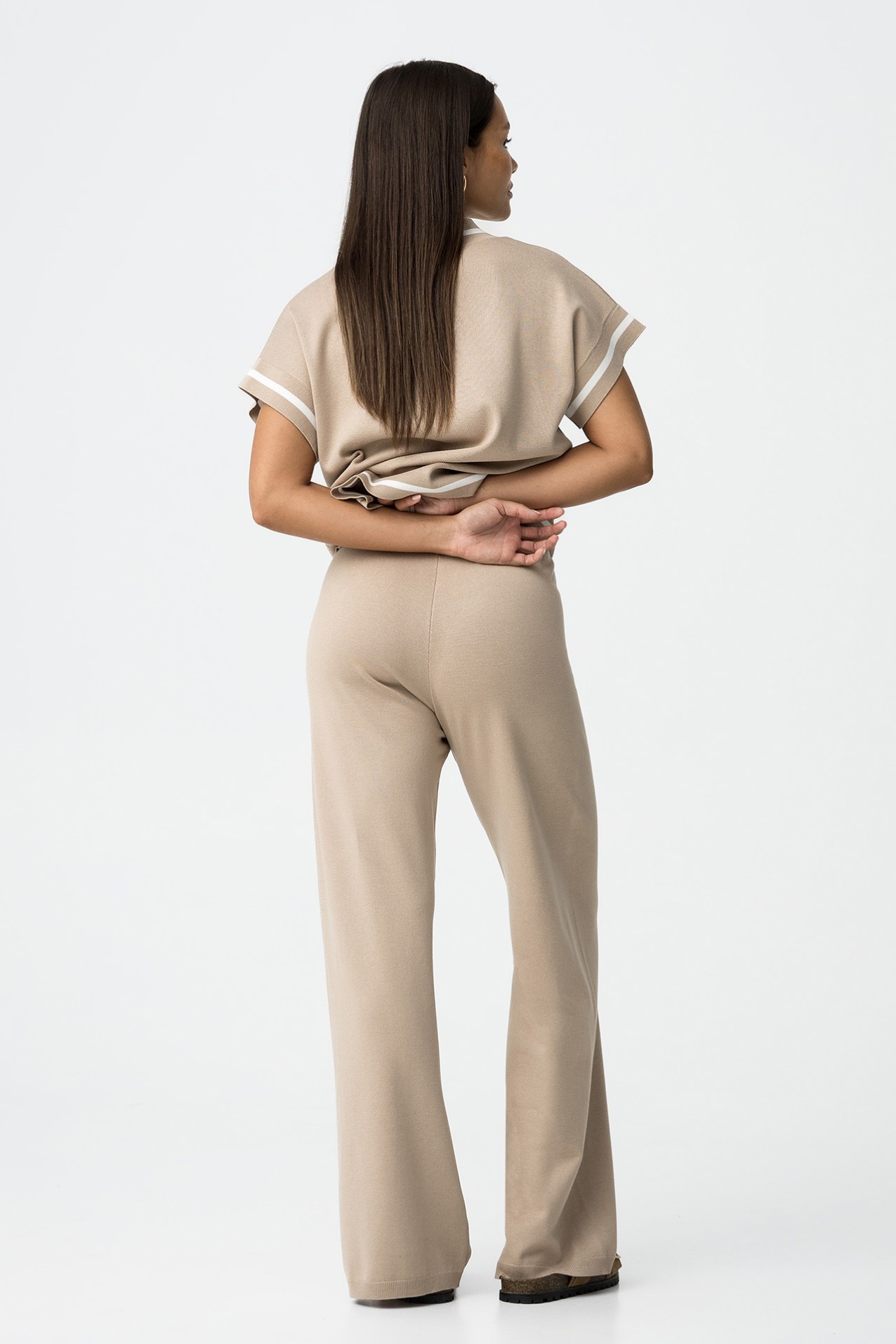 Pantalones anchos de malla