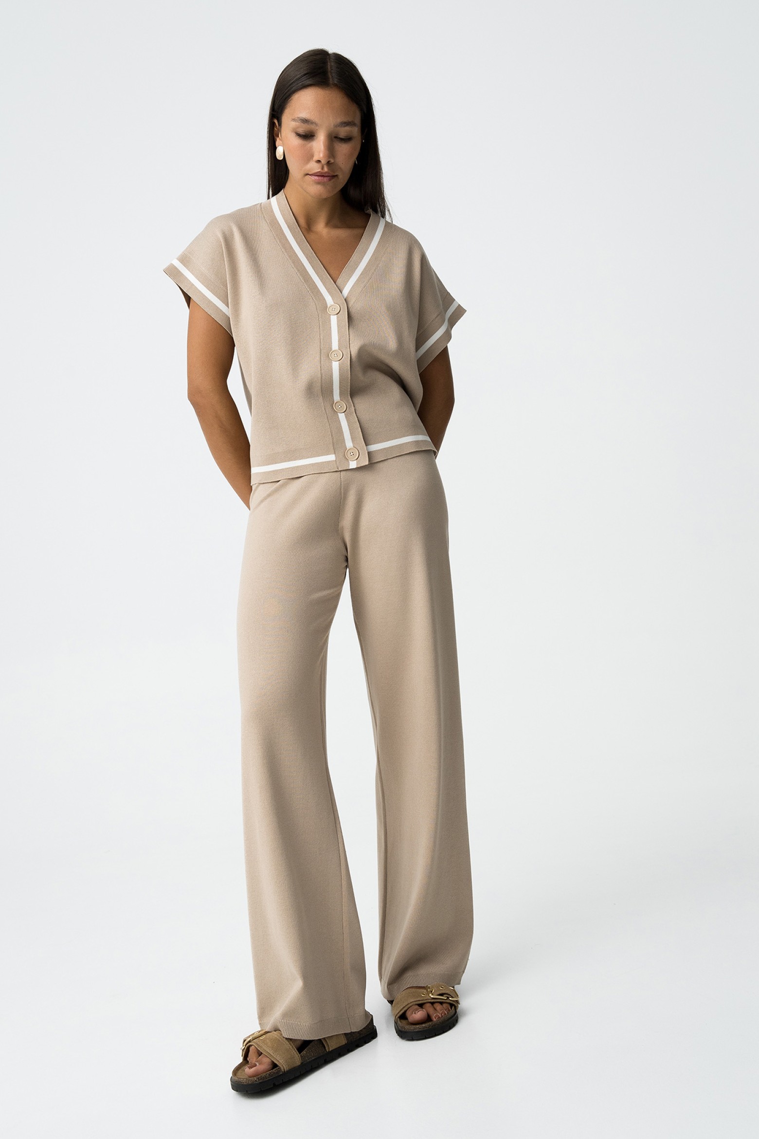 Calas de Malha Wide Leg