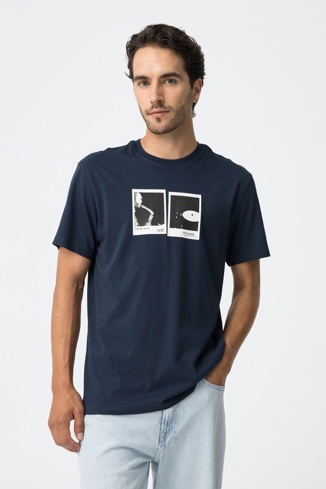 T-Shirt De Algodo Estampada