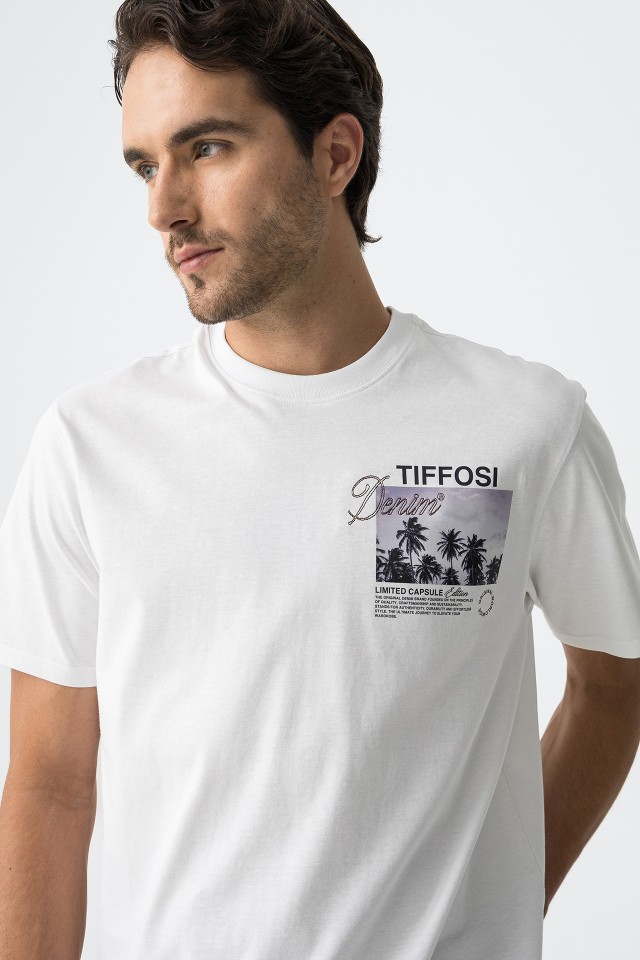 Printed T-Shirt with Embroidery
