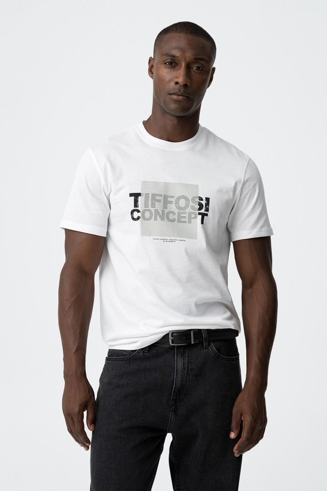 T-Shirt De Algodo Estampada