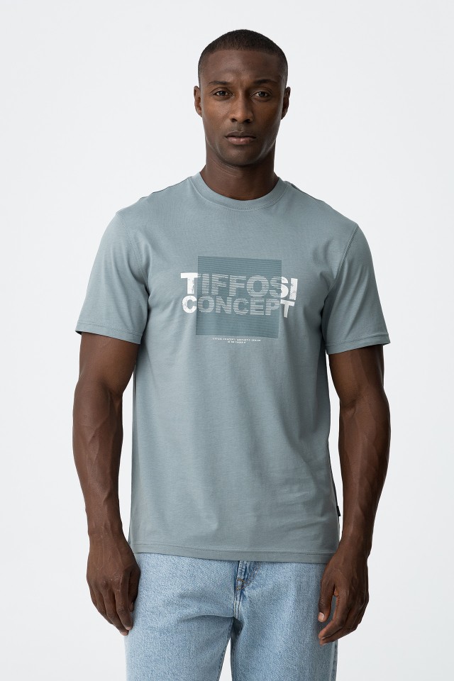 T-Shirt De Algodo Estampada
