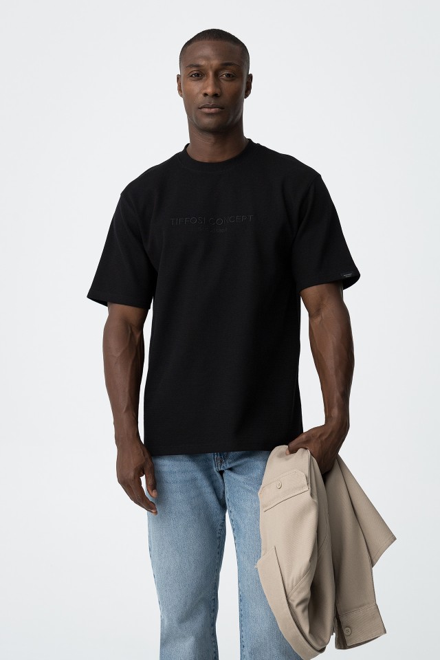 Relaxed Fit Piqu Knit T-Shirt