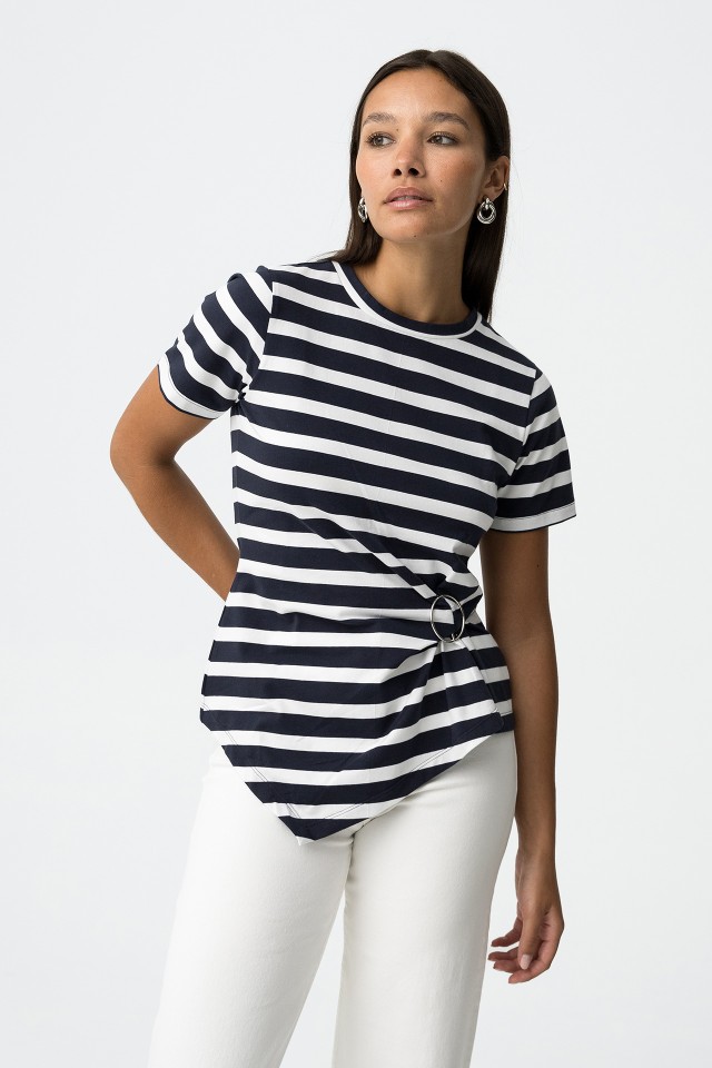 T-Shirt with Metal Ring Detail