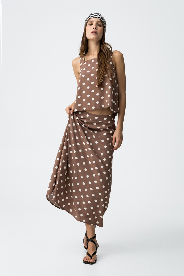 Printed Midi Skirt