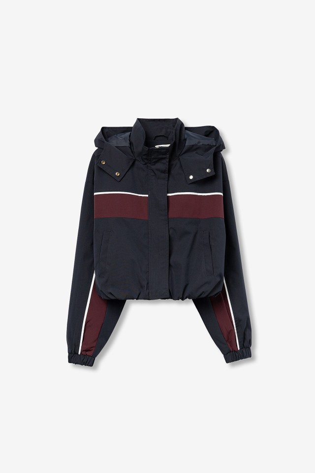 Bicolor Windbreaker Cropped Jacket