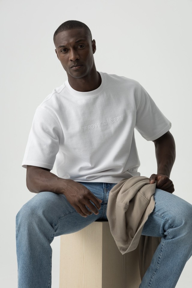 Relaxed Fit Piqu Knit T-Shirt
