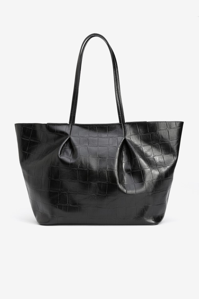Croc-Effect Shopper Bag