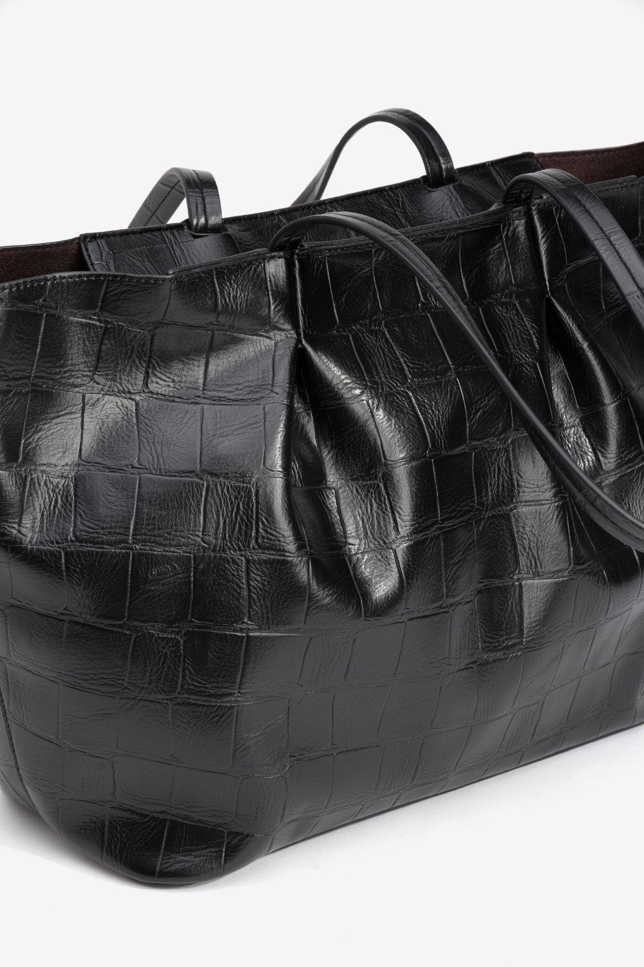 Croc-Effect Shopper Bag