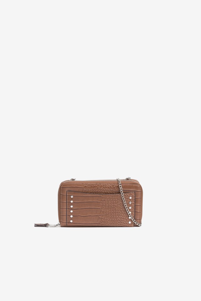 Large Croc-Effect Coin Purse