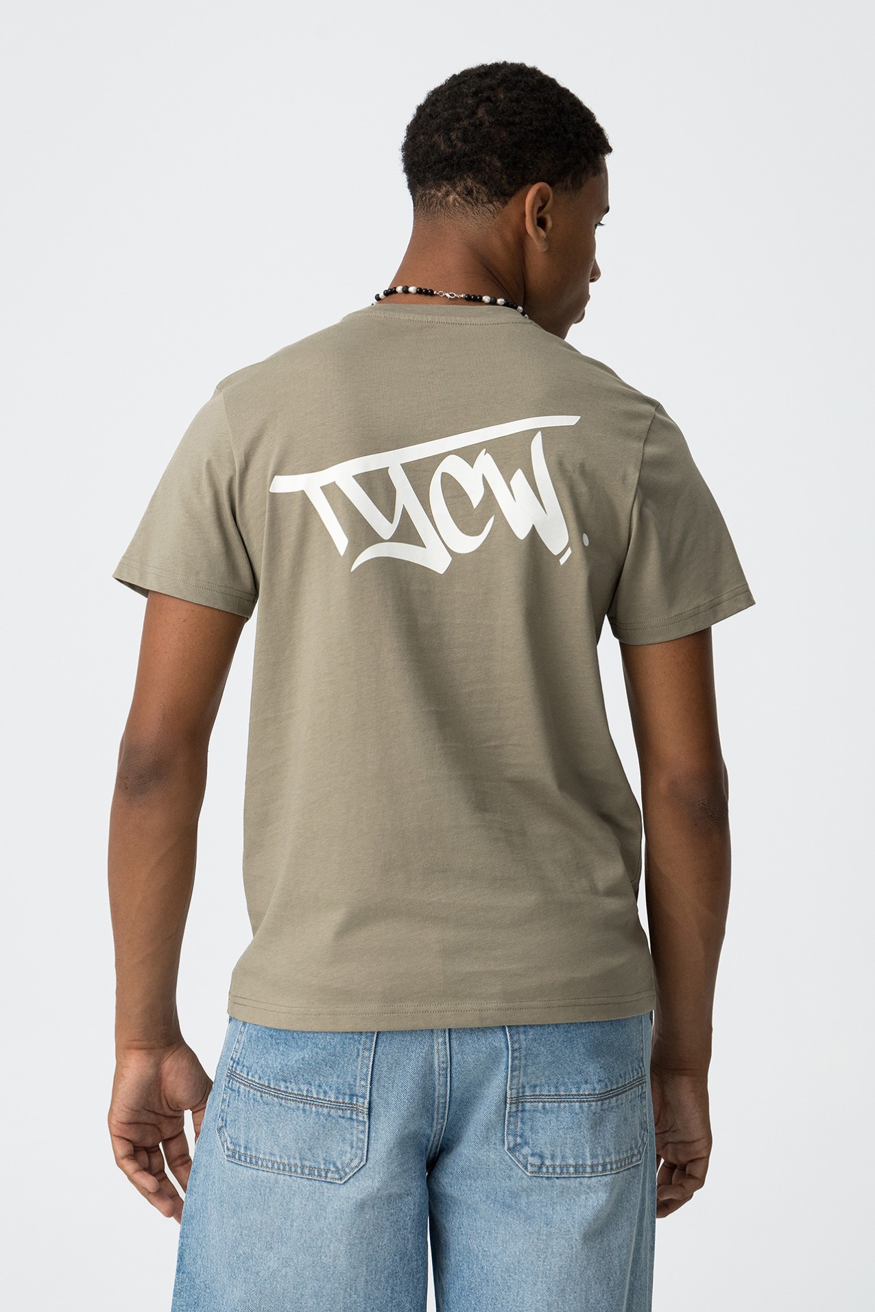 T-Shirt With Printed Back TYCW