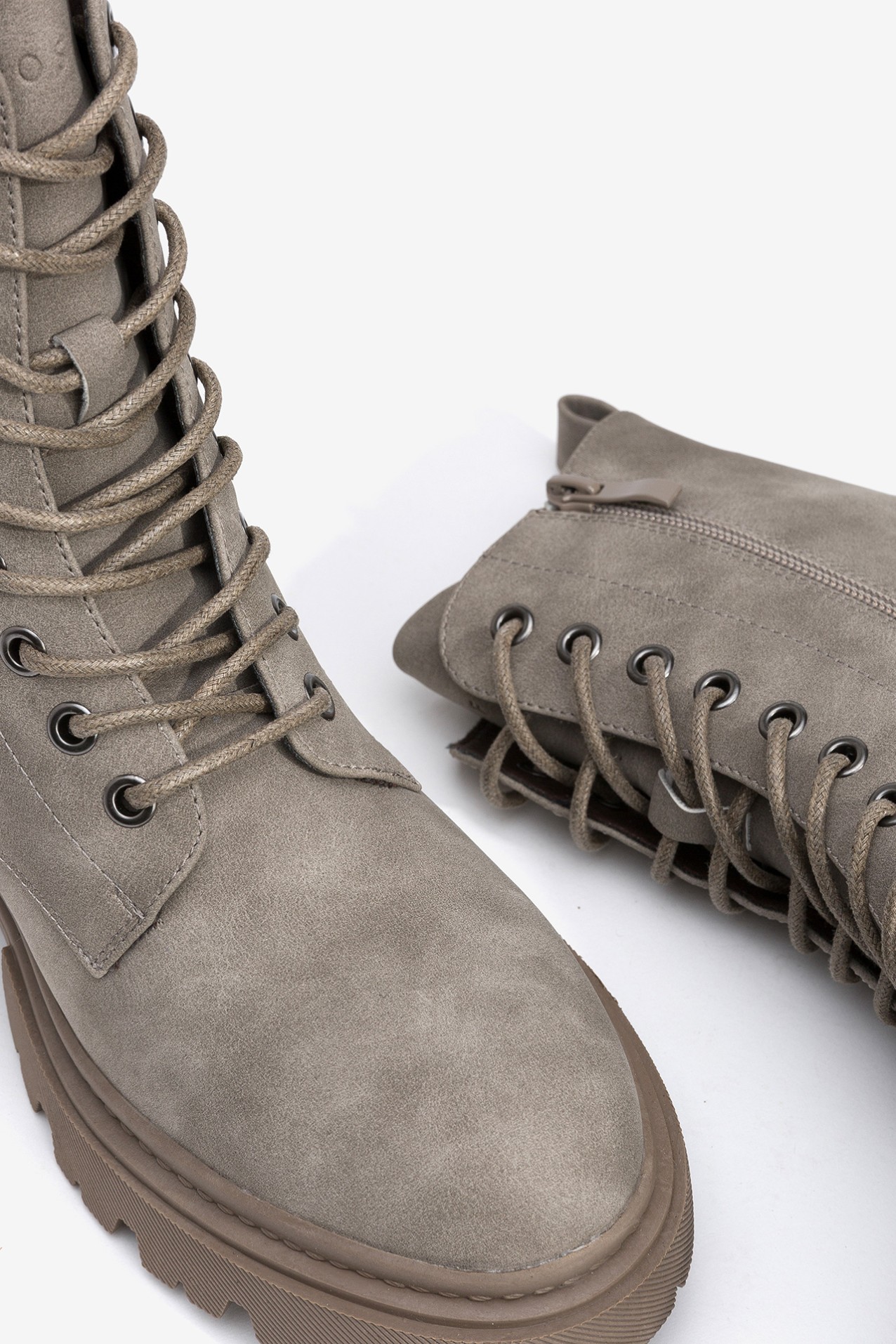 Suede Effect Ankle Boots