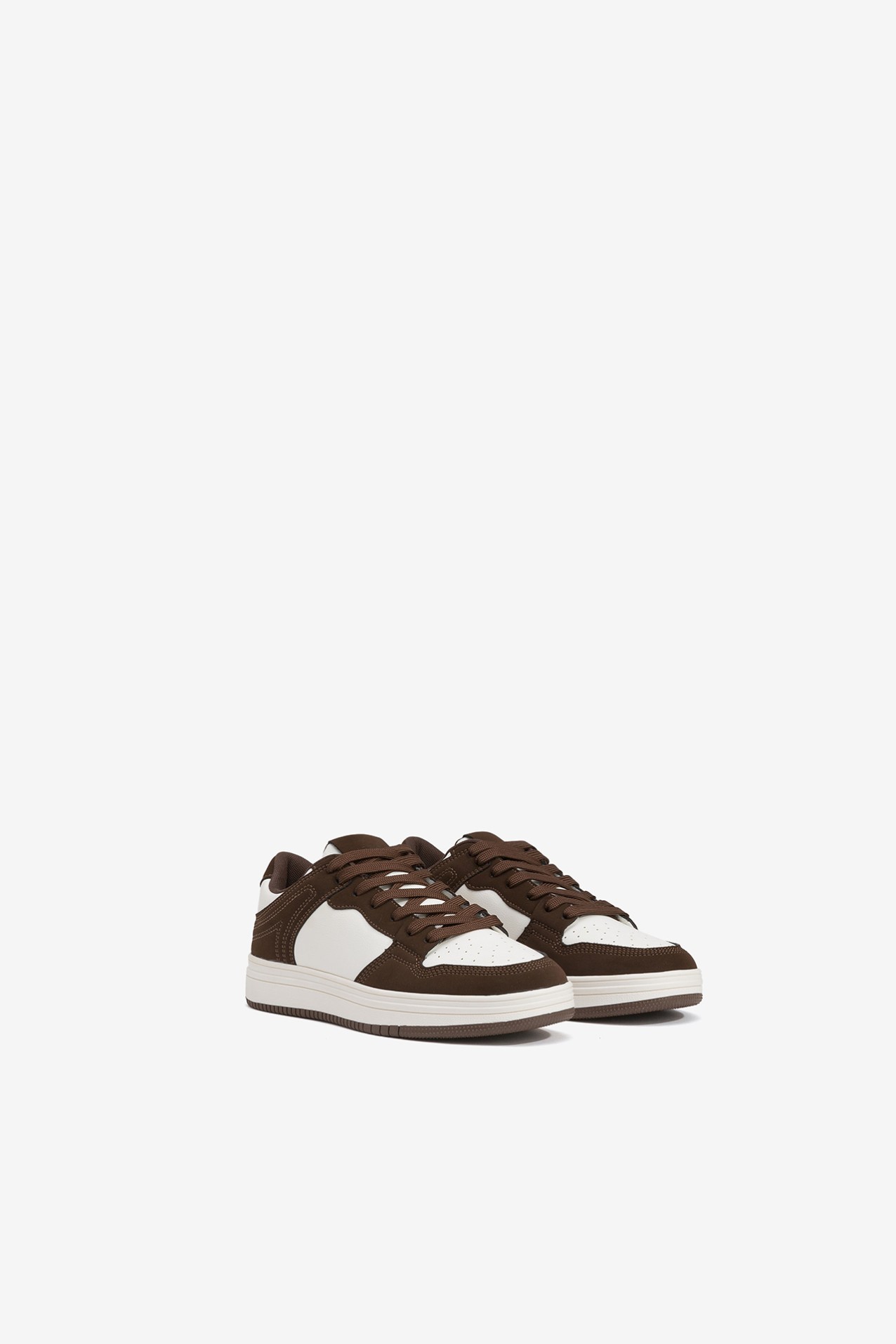 Two-Tone Faux Leather Sneakers