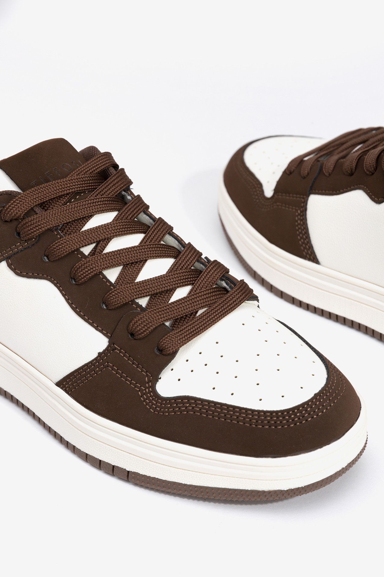 Two-Tone Faux Leather Sneakers