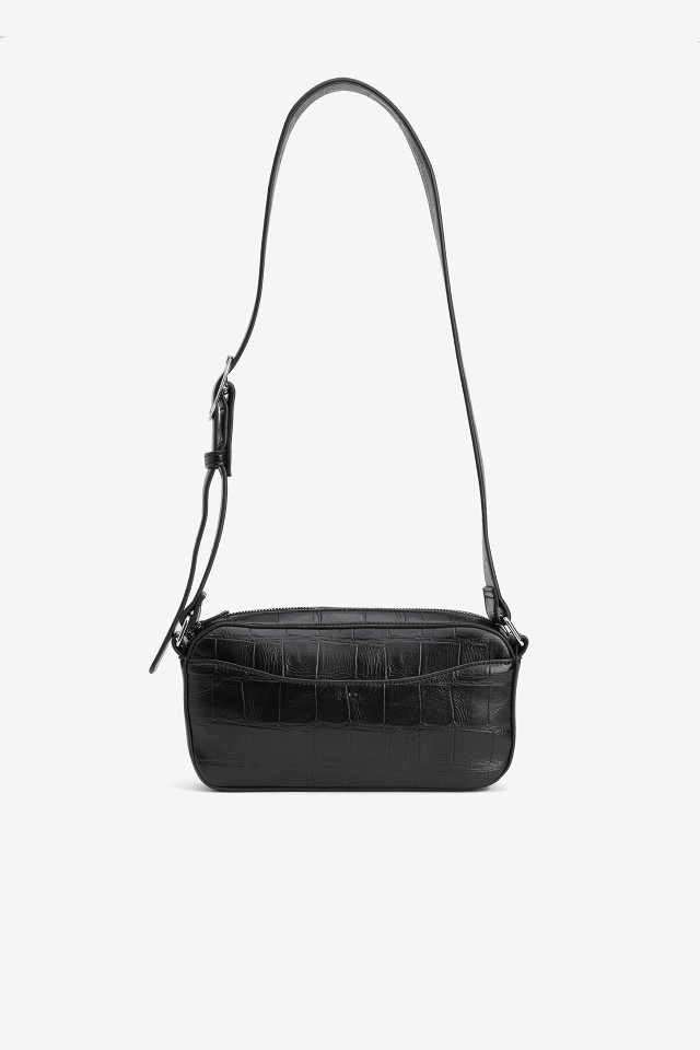Croc-Effect Crossbody Bag