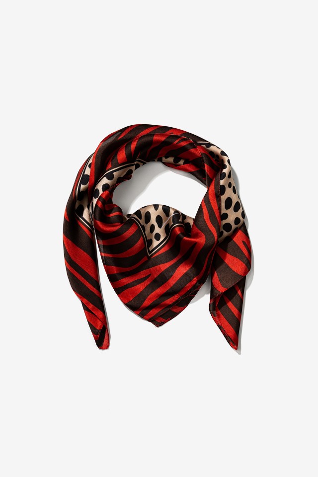 Bandana Acetinada Estampada Tricolor