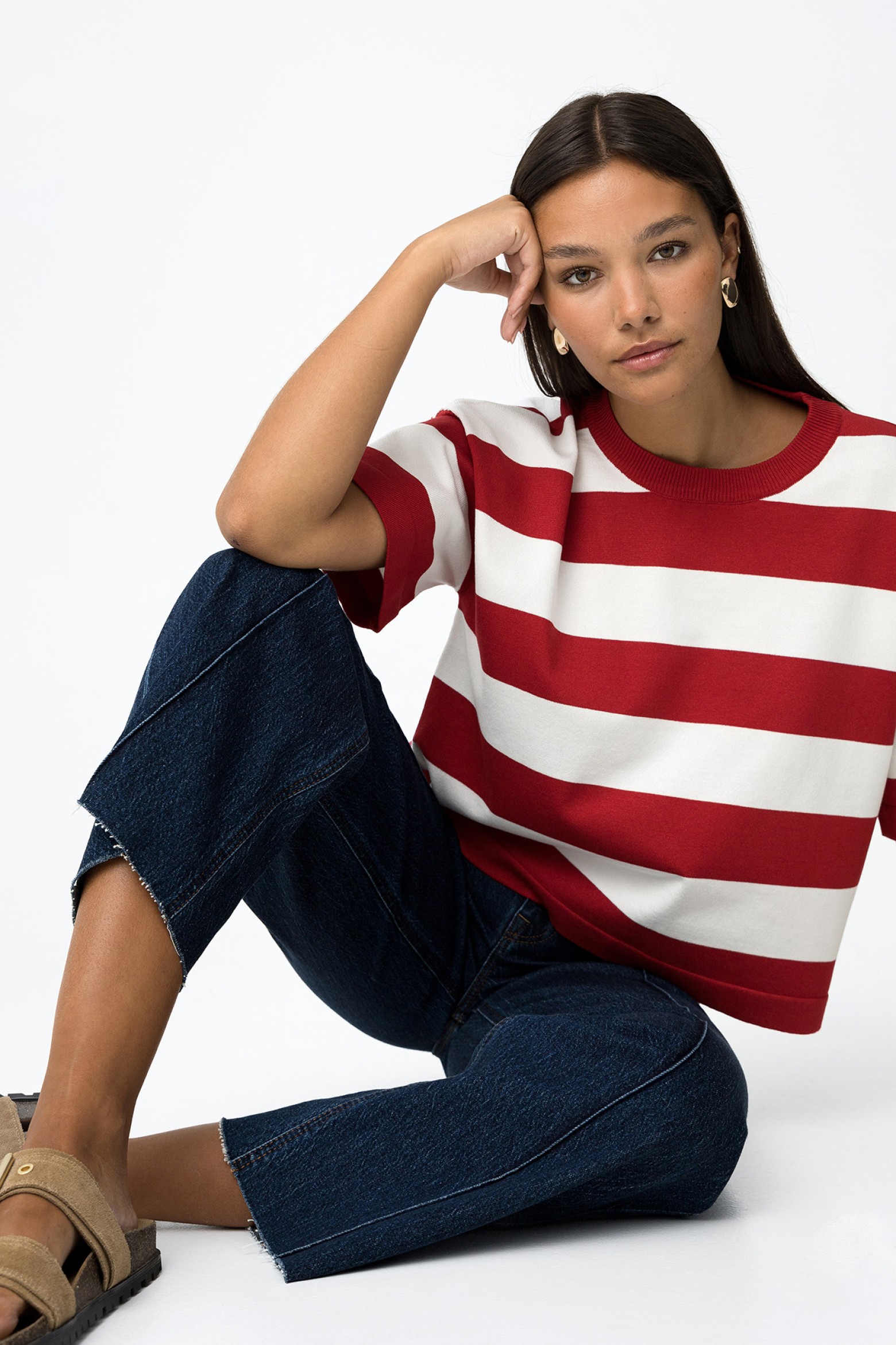 Camisola de Malha Relaxed Fit s Riscas