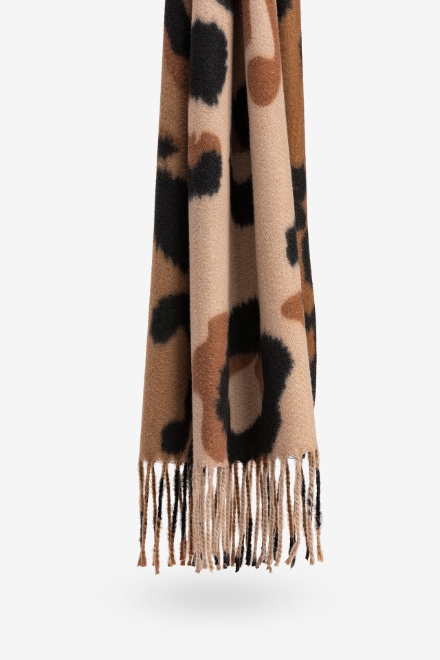 Printed Scarf With Fringes