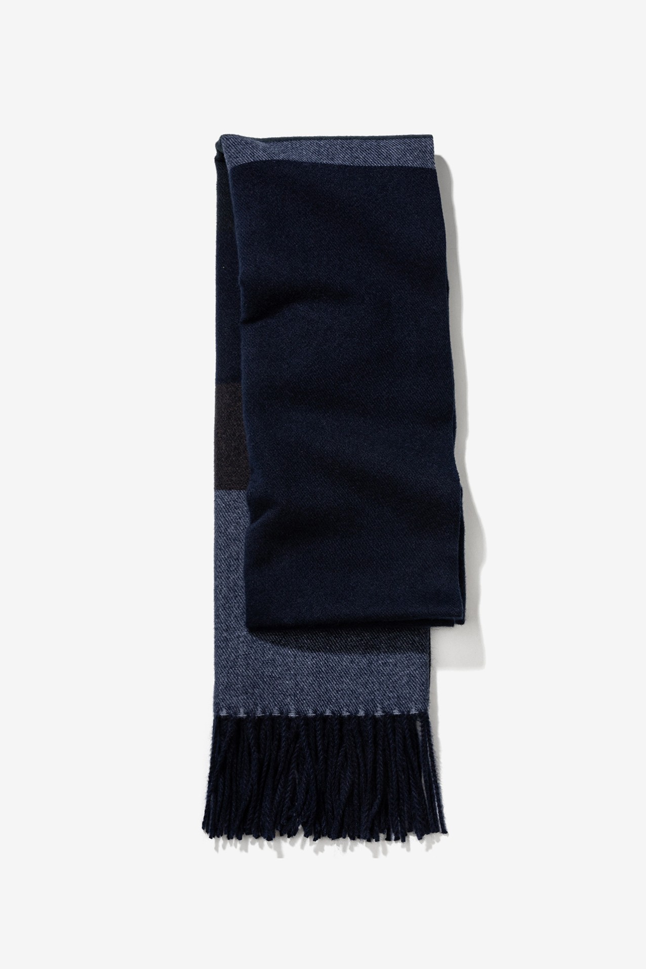 Pleated Scarf With Fringes