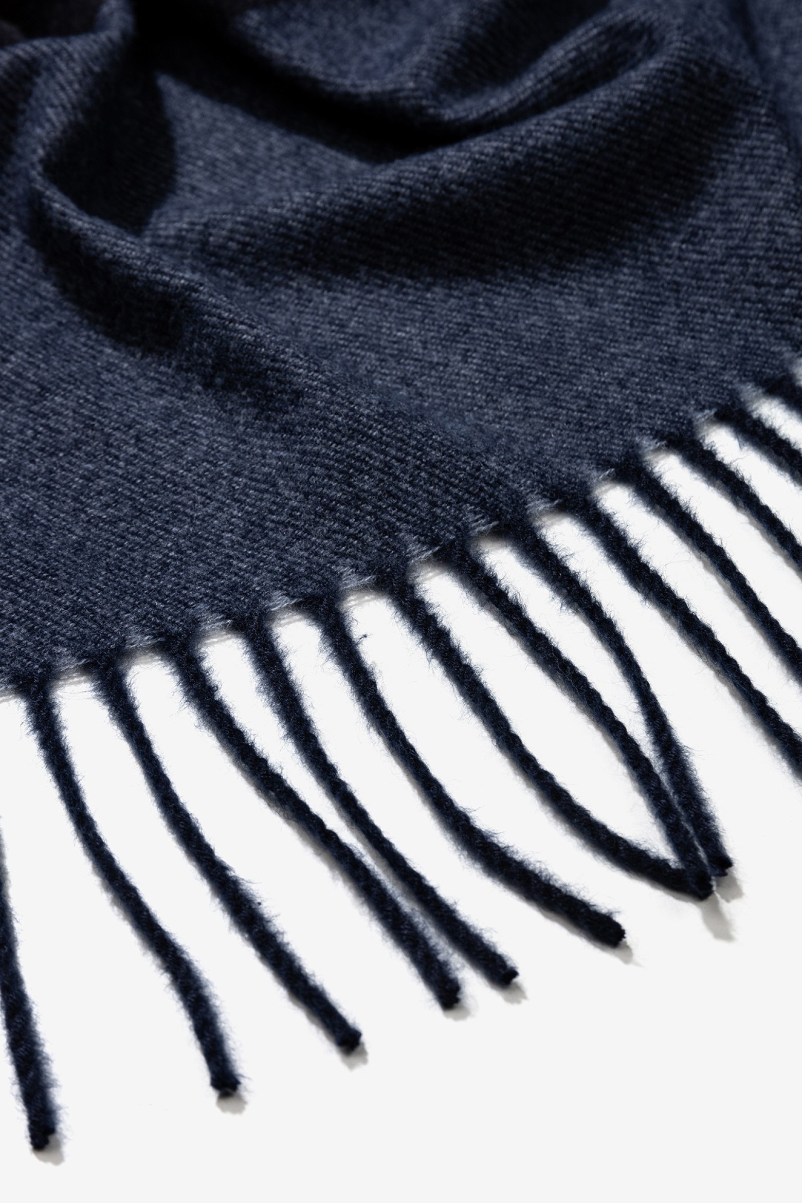 Pleated Scarf With Fringes