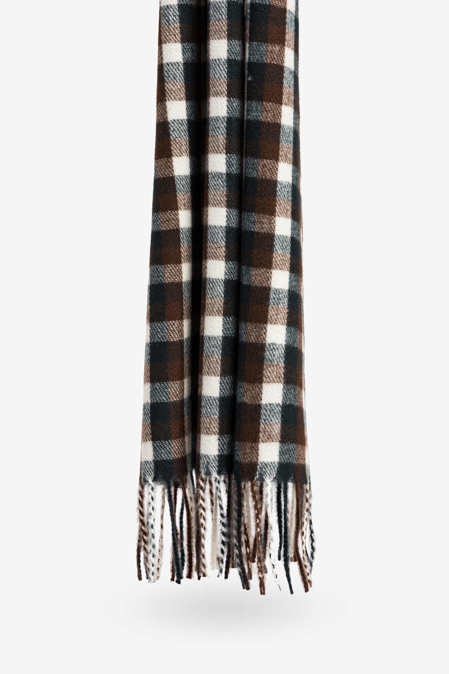 Checkered Scarf With Fringes