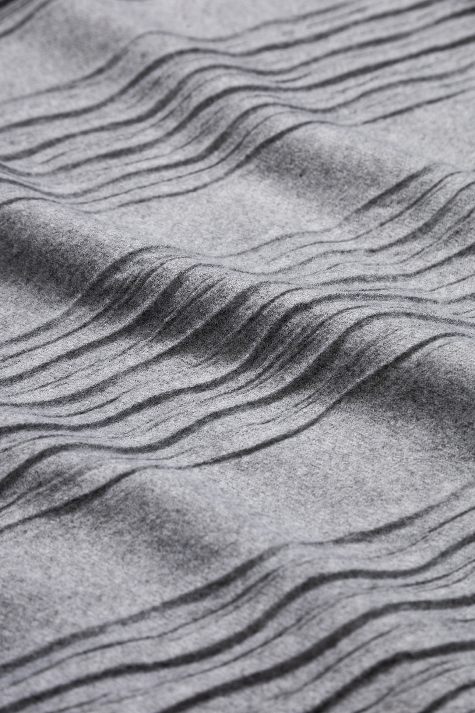 Pleated Scarf With Fringes