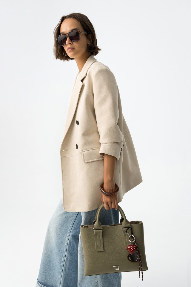 Suede-Effect Blazer