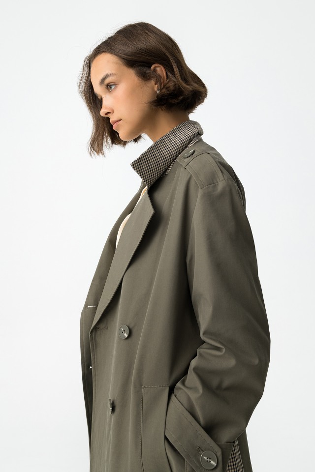 Long Relaxed Fit Trench Coat