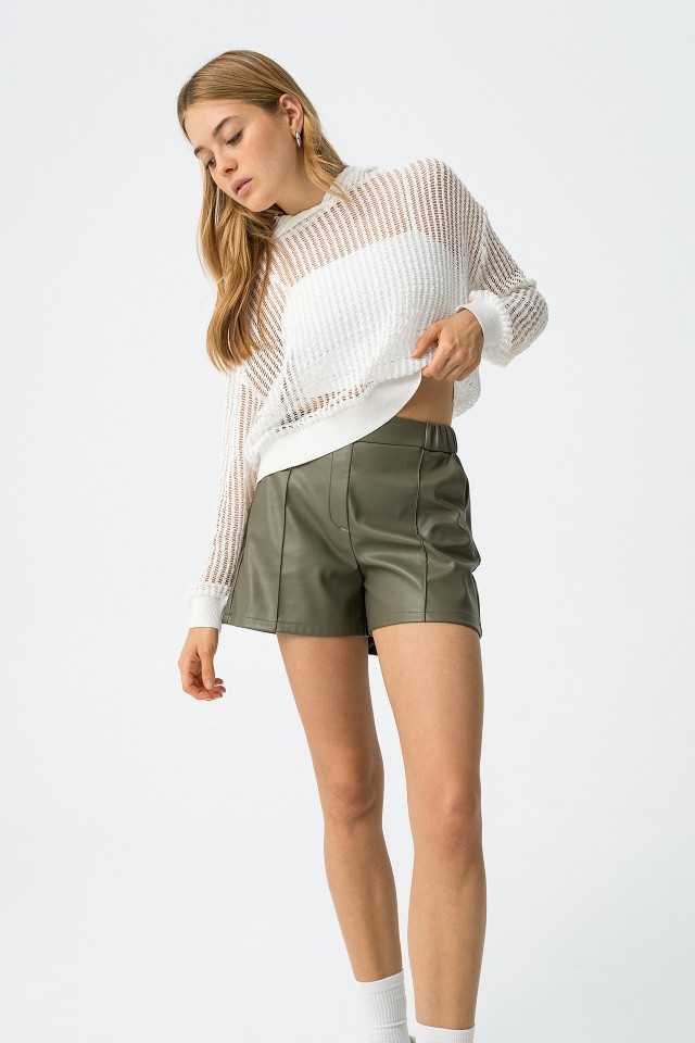 Pantalones Cortos Efecto Piel