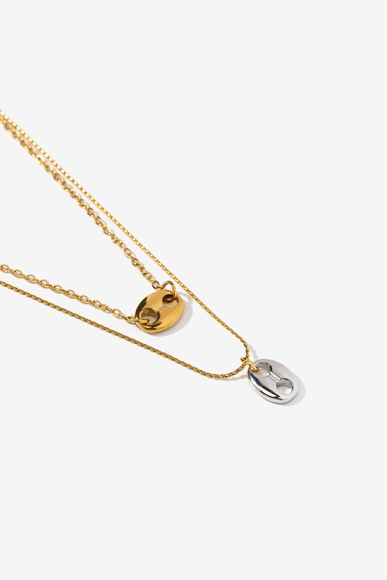 Dual Pendant Gold Necklace