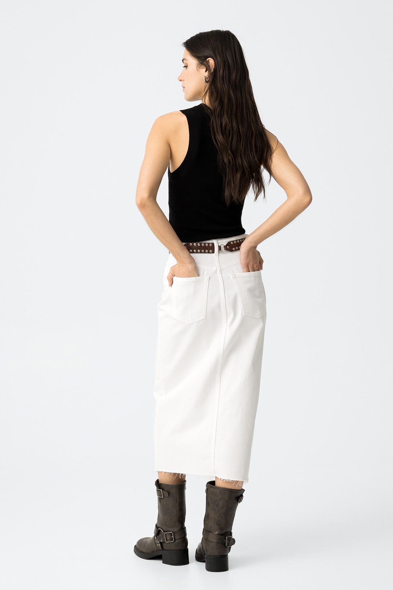 Saia Midi com Abertura Frontal