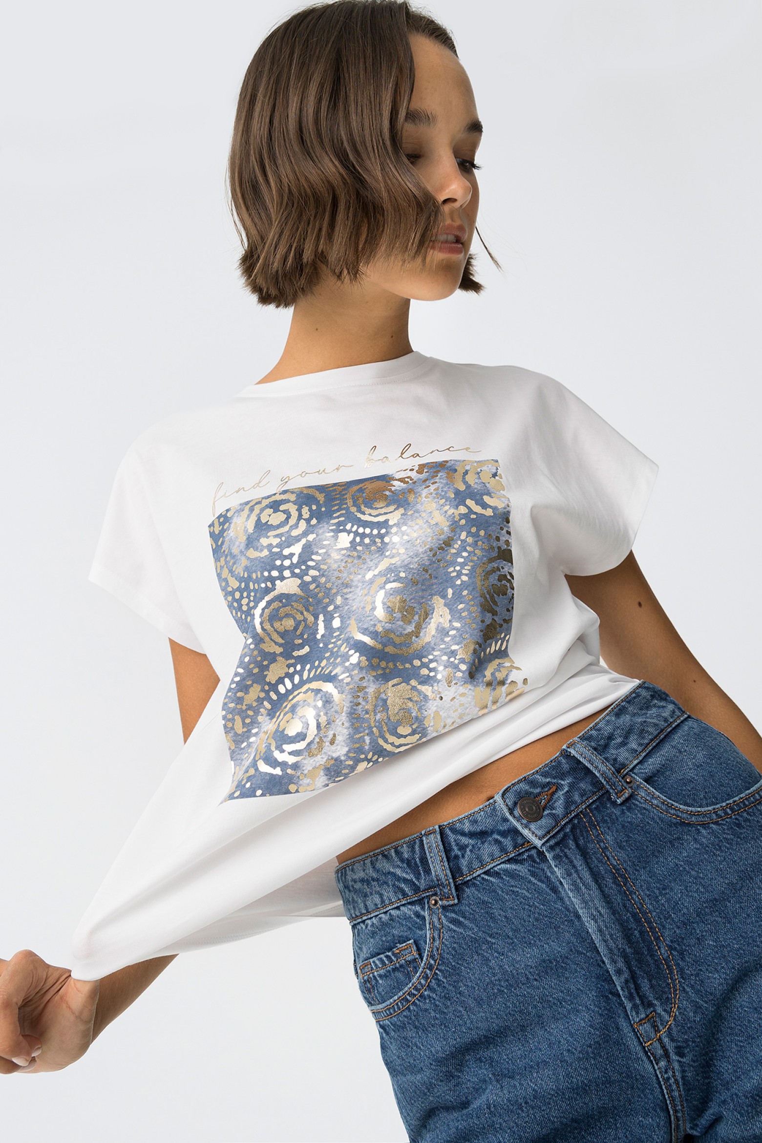 Metallic Coated Cotton T-Shirt main image 1