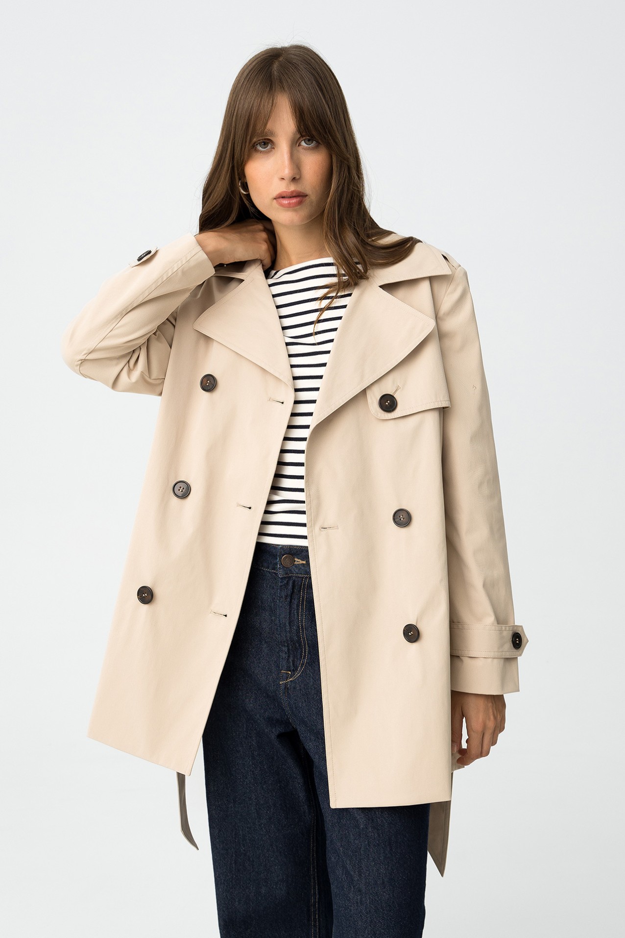 Ophilia Black Belt Trench Jacket