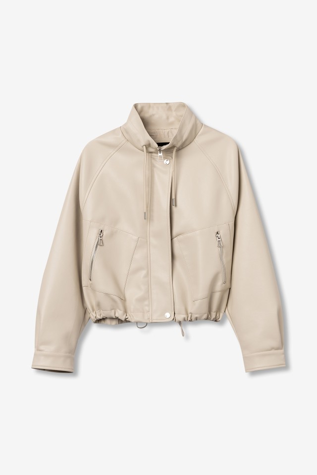 Chaqueta oversized efecto piel