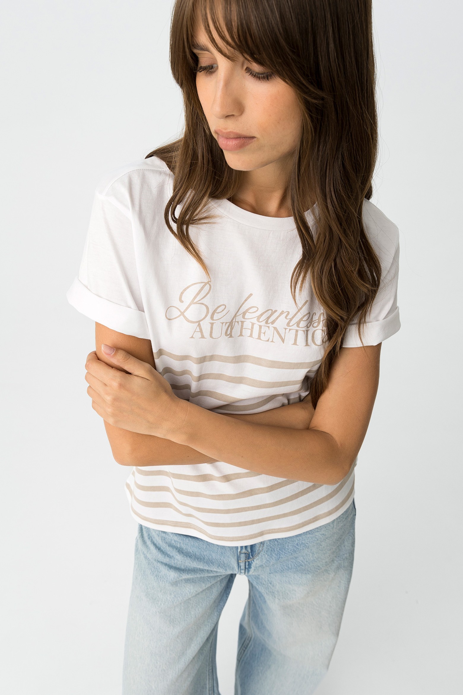 Striped T-Shirt with Message