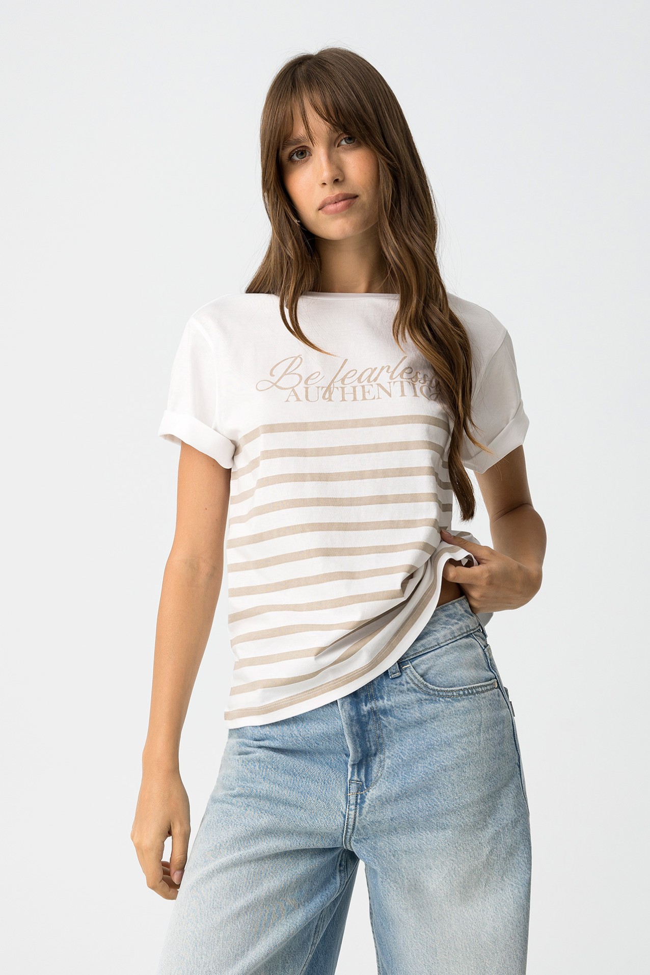 Striped T-Shirt with Message