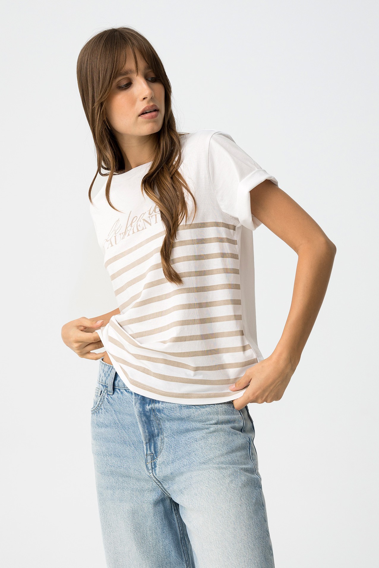 Striped T-Shirt with Message