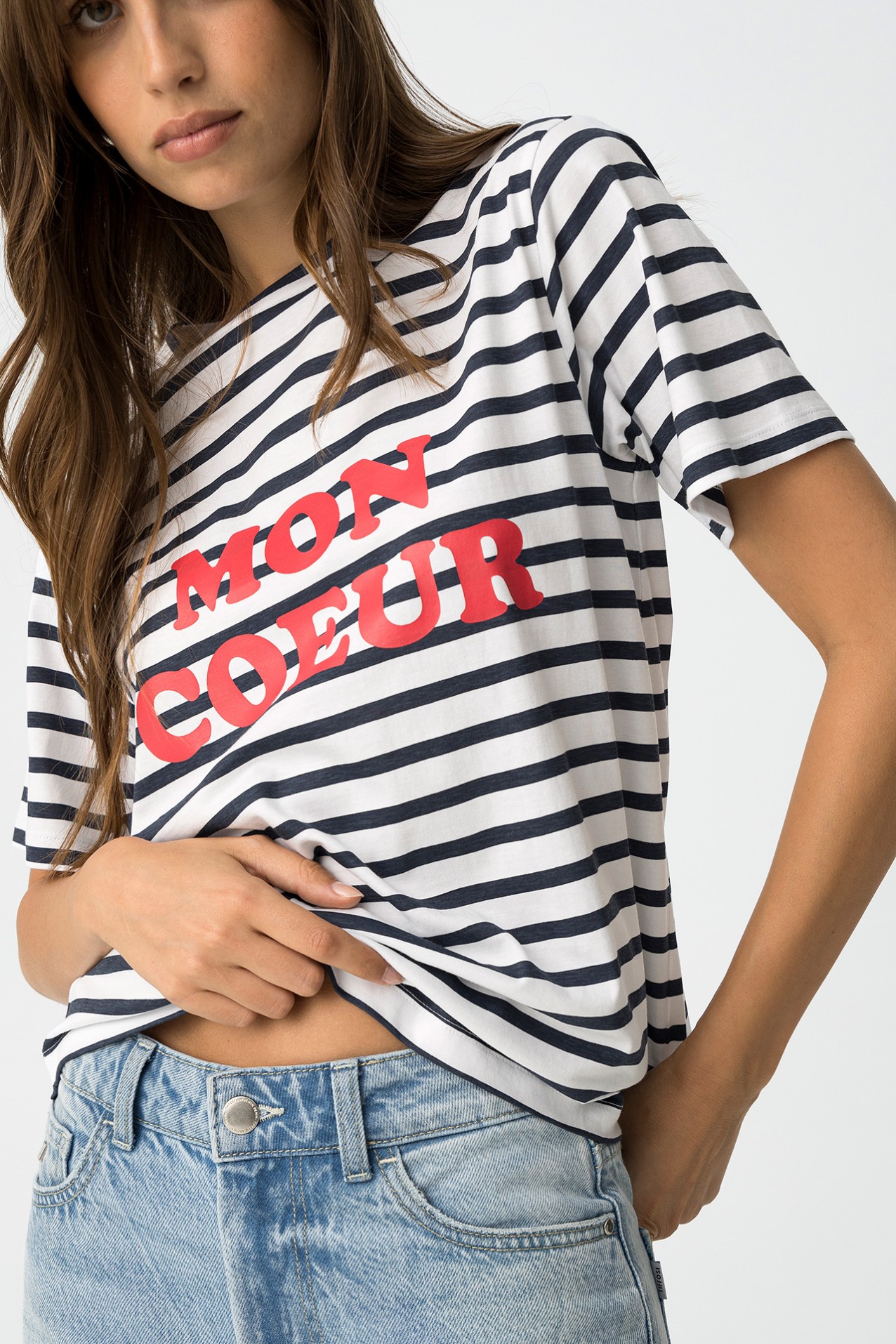 Camiseta a Rayas con Mensaje