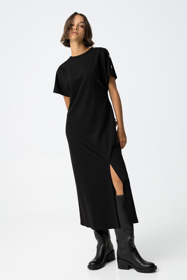 Black Knit Maxi Dress